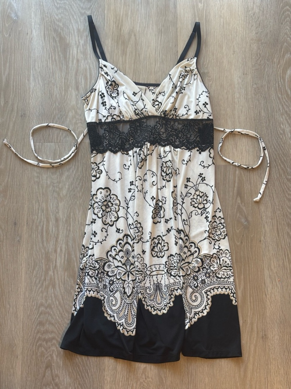 In Bloom Black & Cream Floral Slip